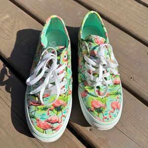 Flamingo Canvas Vans Sneakers